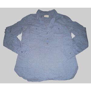 Marine Layer Blue Checkered Button-Up Long Sleeve Shirt S